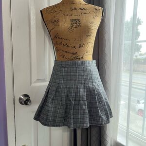 Gray Plaid Women's Skirt
